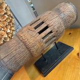 American Folk Art Sculpture - Vintage Axel - Wagon Train Wheel Hub