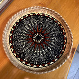 Hand Painted Decorative Plate w Woven Sides