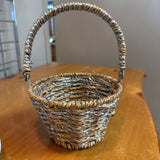 Natural & Silver Basket w Handle
