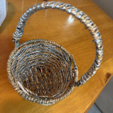 Natural & Silver Basket w Handle