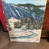 Original Oil Painting - Winter Landscape w House