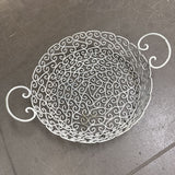 Metal Shallow Basket w Handles