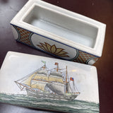 Lidded Ship Ceramic Container