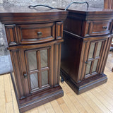 Side Table or Nightstand w 1 drawer & soft close glass door - w Power