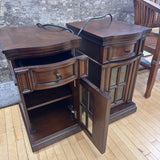 Side Table or Nightstand w 1 drawer & soft close glass door - w Power