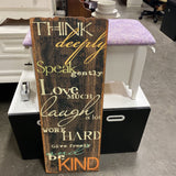Think Deeply Wood Sign