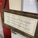 Framed Life Message Sign w/Ribbon