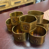 Brass Anchor Napkin Rings set of 8