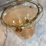 Beaded Glass Hurricane Vase