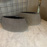 Chrome Textured Vase