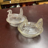 Chicken/Turkey Glass Candy Dish
