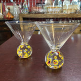 Murano Sphere Stem Martini Glass