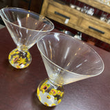 Murano Sphere Stem Martini Glass