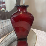 Large Glass Vase w Gold Interior