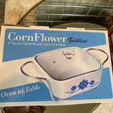 CornFlower Casserole Dish w/Lid