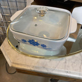 CornFlower Casserole Dish w/Lid