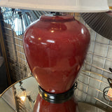 Large Red Lamp w Shade