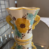 Ceramic Urn w Floral Pattern - Planter