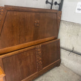 Antique Carved Wood Head & Foot Board