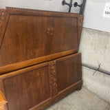 Antique Carved Wood Head & Foot Board