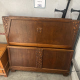 Antique Carved Wood Head & Foot Board