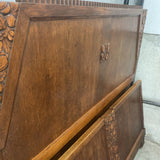 Antique Carved Wood Head & Foot Board