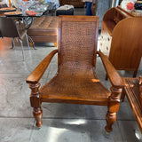 Wood Plantation Chair w/Canned Back