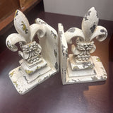 Metal Fleur di Lis Bookends