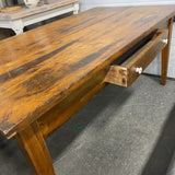 Wood Farm Table w/Drawer