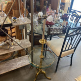 Stiffel Brass/Glass Floor Lamp w/ Glass Table