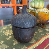 Cast Iron Acorn Container w Removable Lid