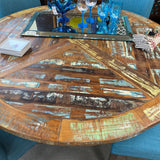 Round Reclaimed Wood Pedestal Dining Table