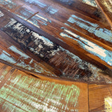 Round Reclaimed Wood Pedestal Dining Table