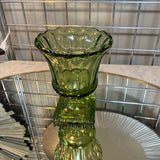 Vintage Glass Vase on Square Pedestal