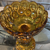 Gold Glass Dish w/Pedestal