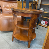 Round Wood 3 Tier Side Table
