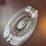 Danish Oval Glass Dish by Holmegaard Glass