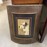 Dog Image on Animal Print Frame