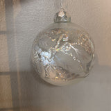 Glass Ornament w Silver Glitter