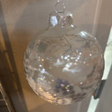 Glass Ornament w Silver Glitter