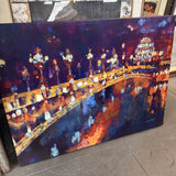 Bridge at Night Canvas by Agnes Saint Leger