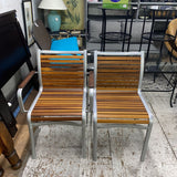 Outdoor Wood Chair w/Aluminum Arms