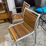 Outdoor Wood Chair w/Aluminum Arms