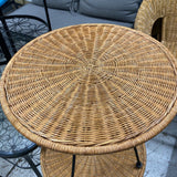 Wicker Table w/Metal Legs