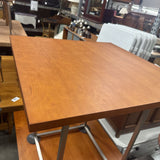 Wood Counter Height Square Dining Table w/Metal Legs