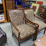 Animal Print Occasional Chair w/Wood Frame