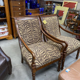 Animal Print Occasional Chair w/Wood Frame