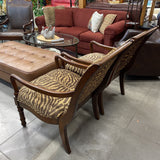 Animal Print Occasional Chair w/Wood Frame