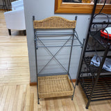 Wicker & Metal Blanket/Towel Rack