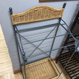 Wicker & Metal Blanket/Towel Rack